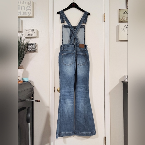 High-Rise Blue Denim Overalls Jeans - Womens - Picture 16 of 16